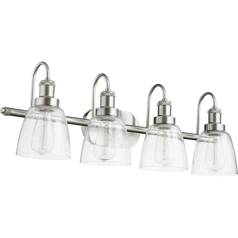 Quorum International Clear Seeded Glass Vanity or Sconce Family, 4 Light.
