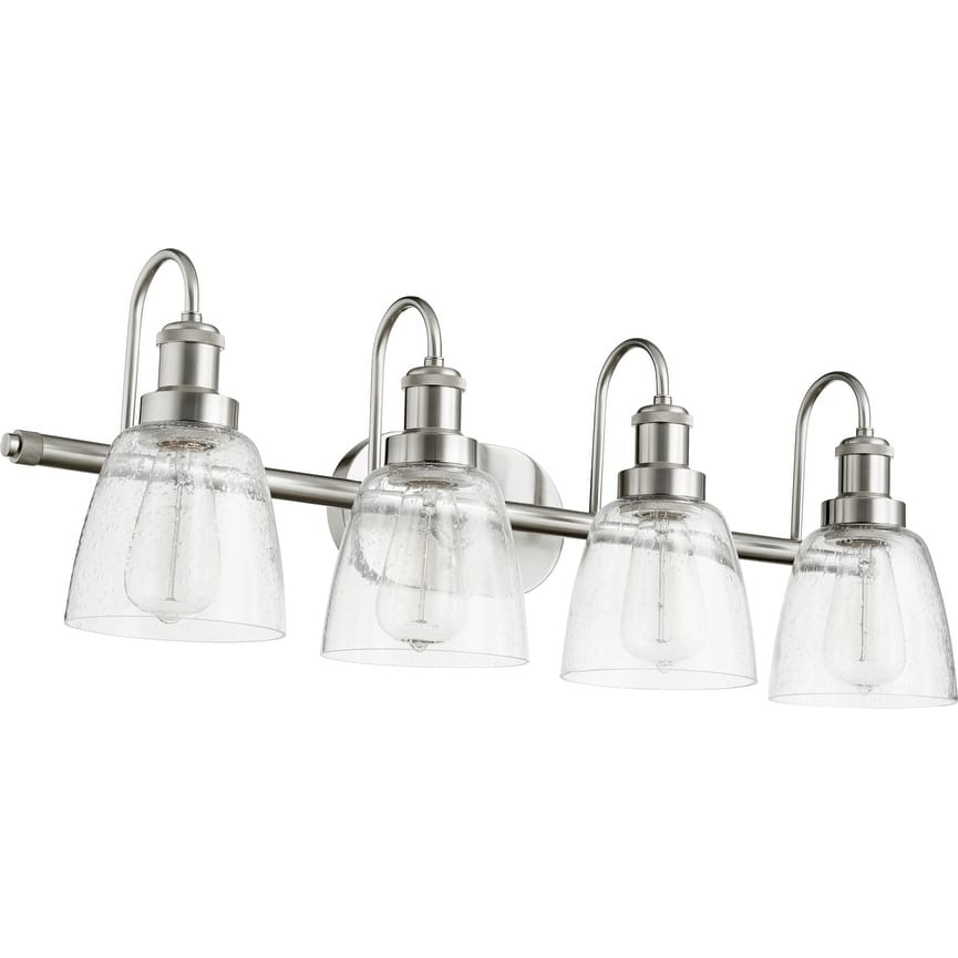 Quorum International Clear Seeded Glass Vanity or Sconce Family, 4 Light.