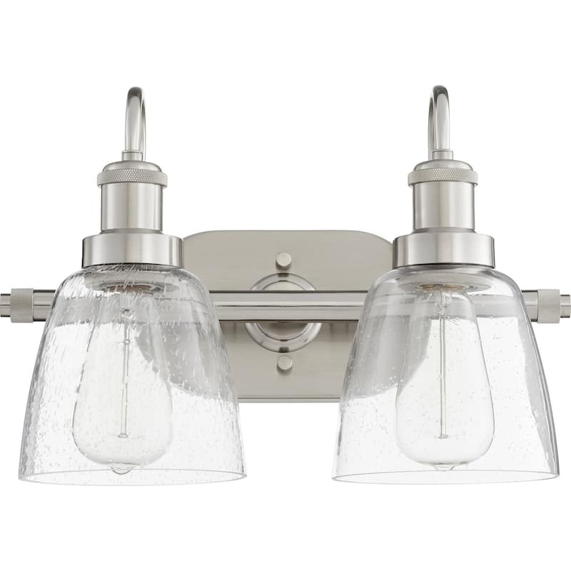 Quorum International Clear Seeded Glass Vanity or Sconce Family, 2 Light.