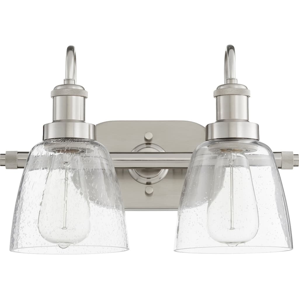 Quorum International Clear Seeded Glass Vanity or Sconce Family, 2 Light.