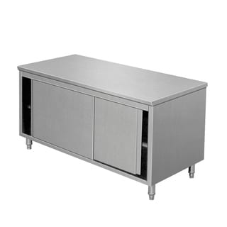 EQ Kitchen Line THASR107 Prep Work Table Storage Cabinet Sliding Door ...