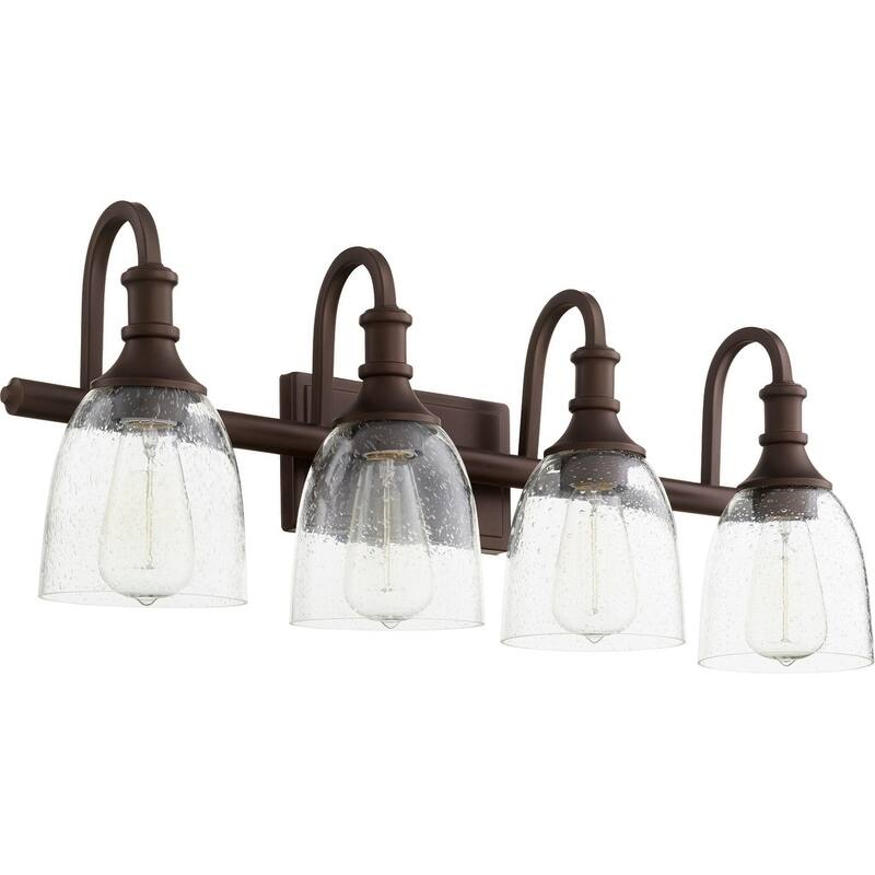 Quorum International Richmond Family 4 Light Clear Seeded Vanity Fixture. - Oiled Bronze