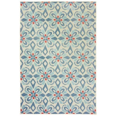 Vista Home Perryville Floral Panel Mixed Pile Indoor/ Outdoor Area Rug