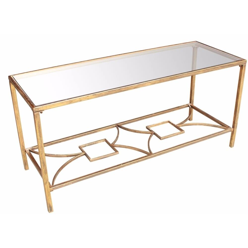 Metal & Glass Accent table, Gold