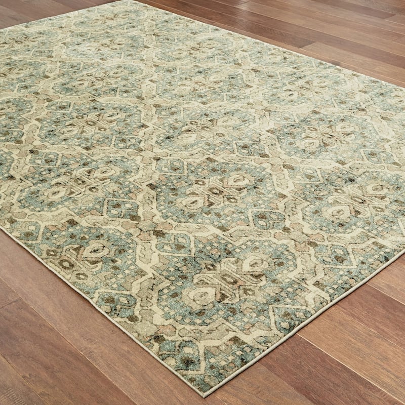 Style Haven Nedelja Distressed Geometric Dense Pile Area Rug