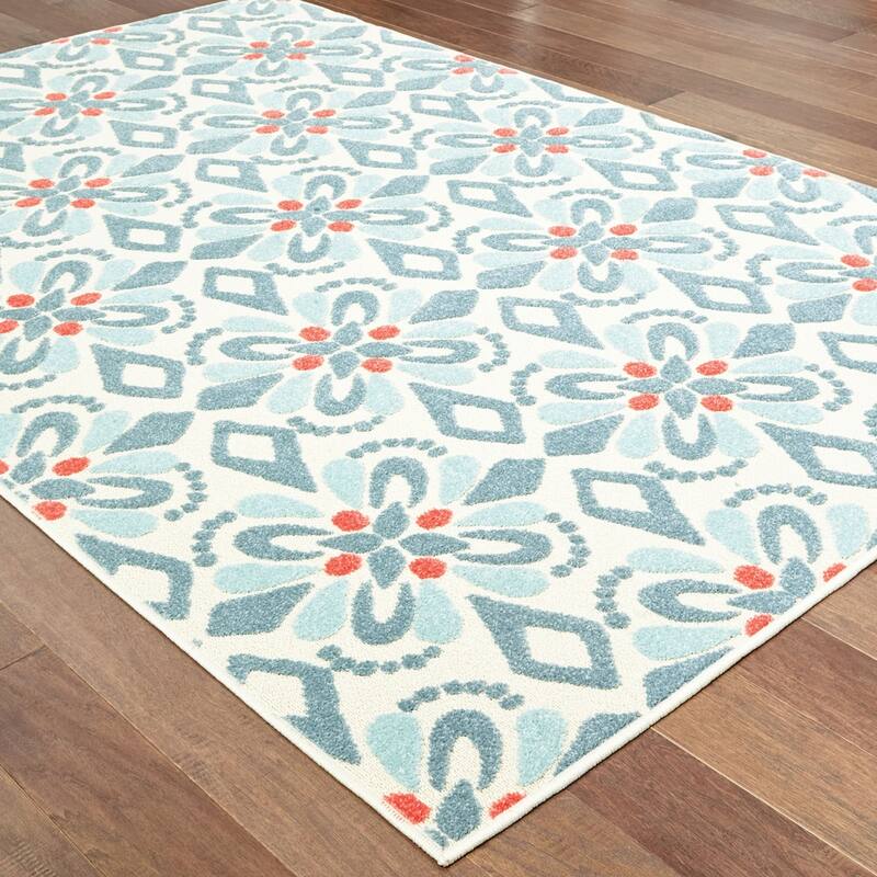 Vista Home Perryville Floral Panel Mixed Pile Indoor/ Outdoor Area Rug