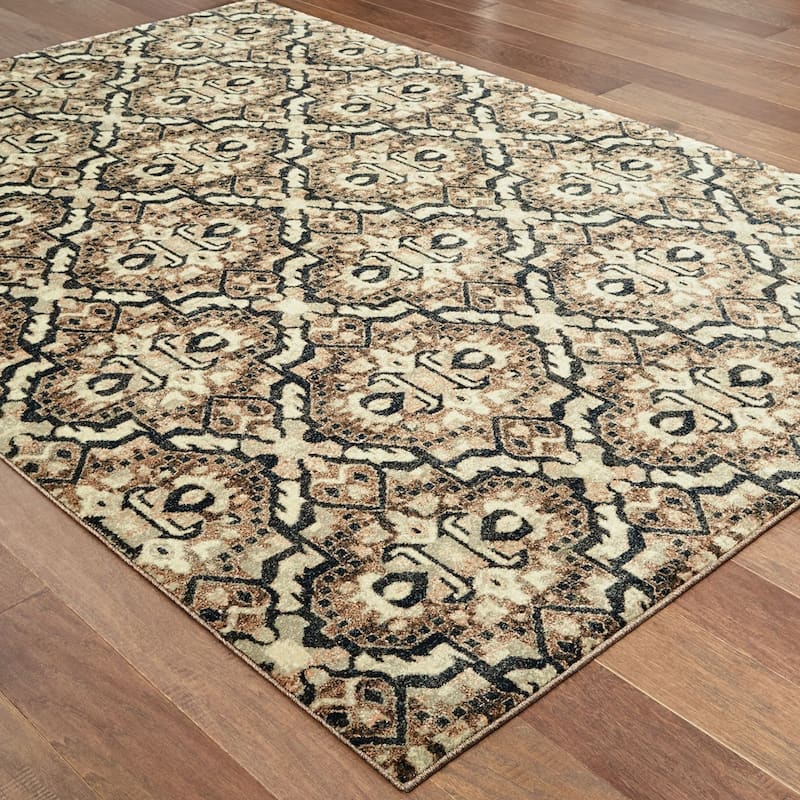 Style Haven Nedelja Distressed Geometric Dense Pile Area Rug