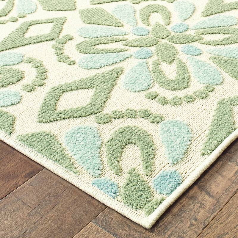 Vista Home Perryville Floral Panel Mixed Pile Indoor/ Outdoor Area Rug