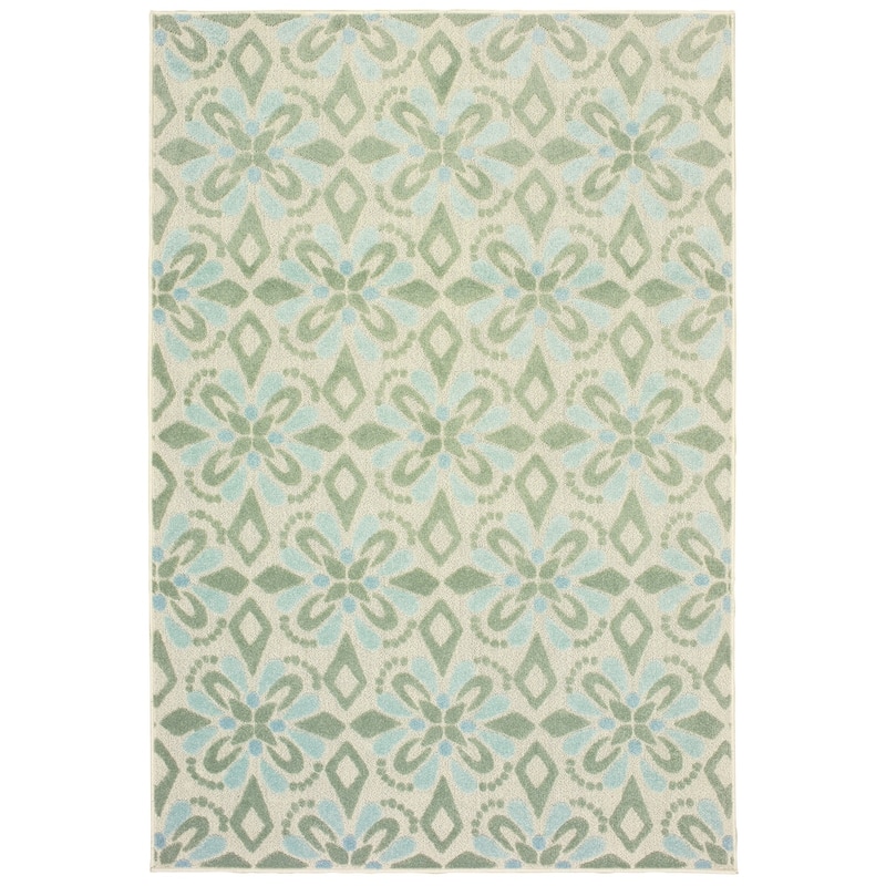 Vista Home Perryville Floral Panel Mixed Pile Indoor/ Outdoor Area Rug