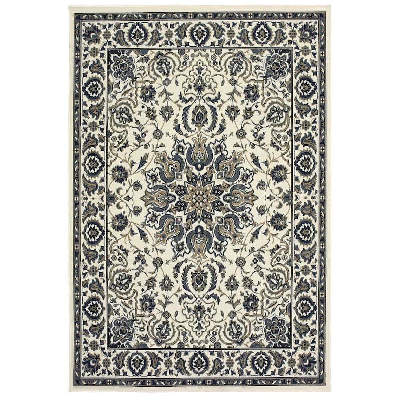 Style Haven Marianna Medallion Indoor Outdoor Area Rug - 7'10" x 10'10" - Off-White/Navy