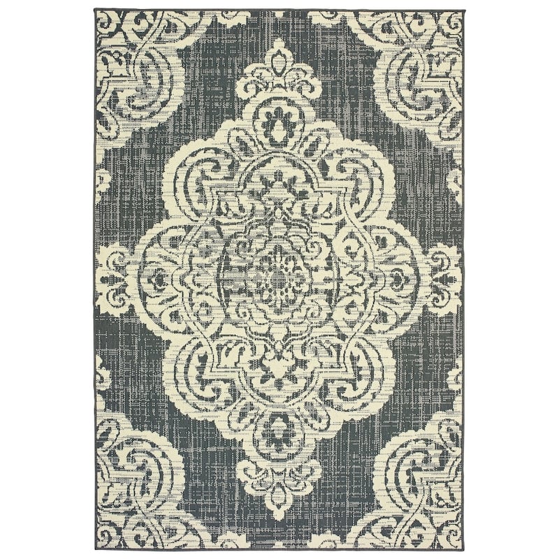 Style Haven Marianna Center Medallion Loop Pile Indoor Outdoor Rug
