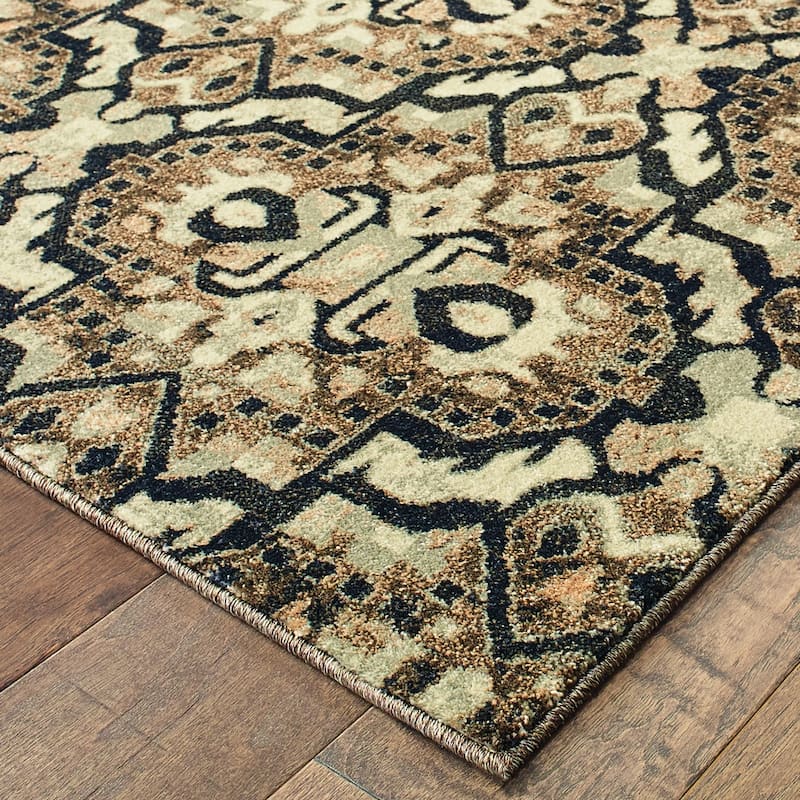 Style Haven Nedelja Distressed Geometric Dense Pile Area Rug