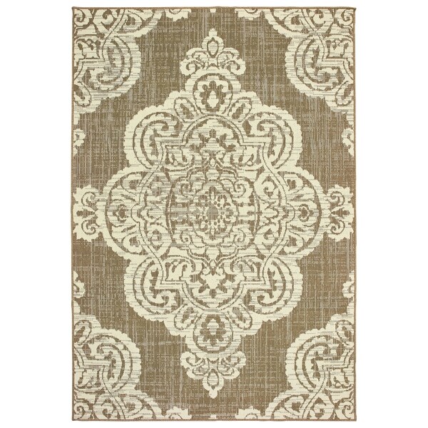 Havenside Home Portage Center Medallion Loop Pile Indoor/ Outdoor Area Rug - 5'3" x 7'6"
