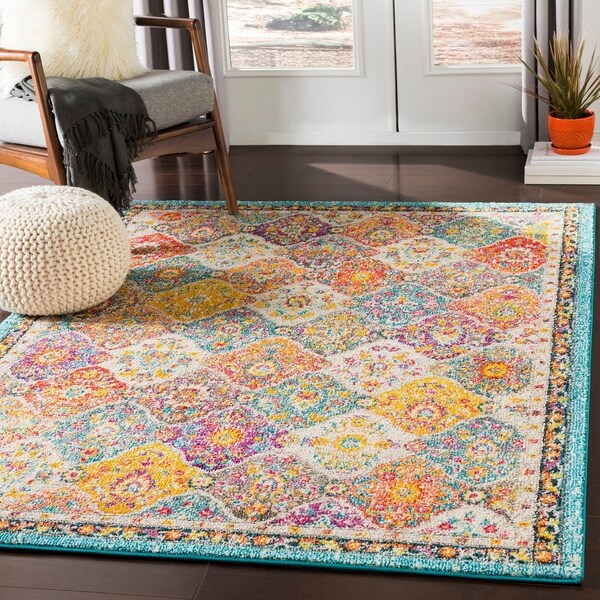 Besma Multicolor Traditional Medallion Area Rug - 7'10" x 10'3"
