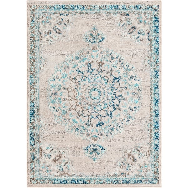 Light teal area rug