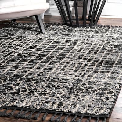 Brooklyn Rug Co Modern Abstract Tassel Area Rug