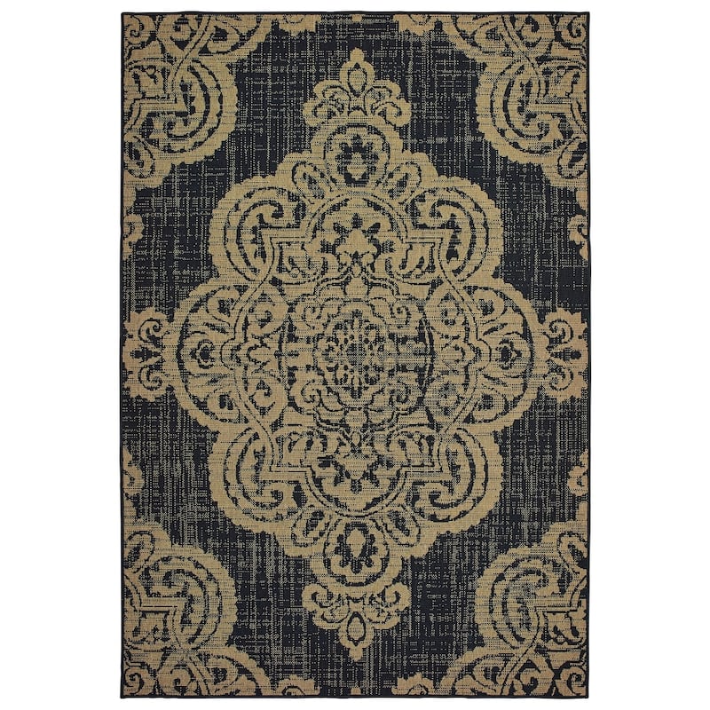 Style Haven Marianna Center Medallion Loop Pile Indoor Outdoor Rug