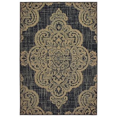 Style Haven Marianna Center Medallion Loop Pile Indoor Outdoor Rug