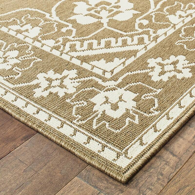 Style Haven Marianna Bordered Medallion Loop Pile Indoor Outdoor Area Rug