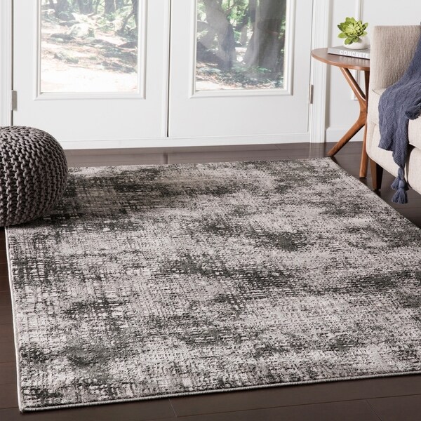Dorji Charcoal Contemporary Abstract Area Rug - 5'3" x 7'3"
