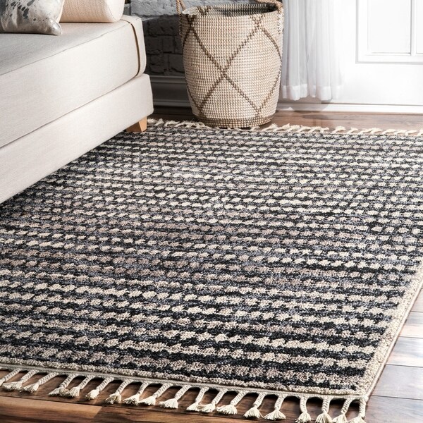 nuLOOM Cultural Modern Faded Stylish Tassel Area Rug