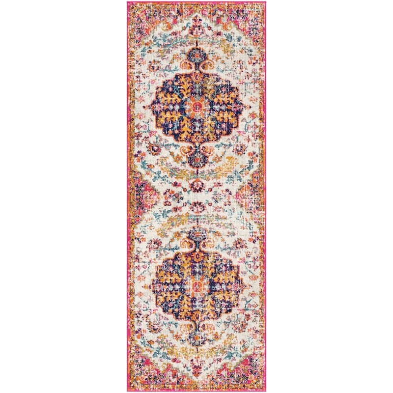 Livabliss Caressa Vintage Boho Area Rug - Garnet - 2'7" x 7'3" Runner