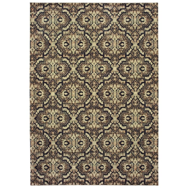 Style Haven Nedelja Distressed Geometric Dense Pile Area Rug