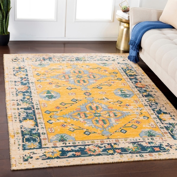 Zachariah Saffron Traditional Wool Blend Area Rug - 8' x 11'