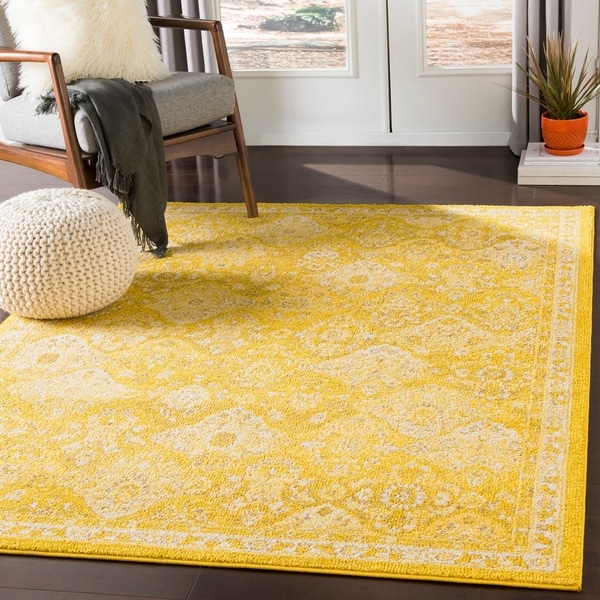 Besma Saffron Traditional Medallion Area Rug - 7'10" x 10'3"