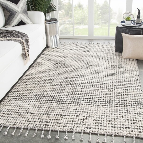 Armon Handmade Dot Ivory/ Black Area Rug - 5' x 8'