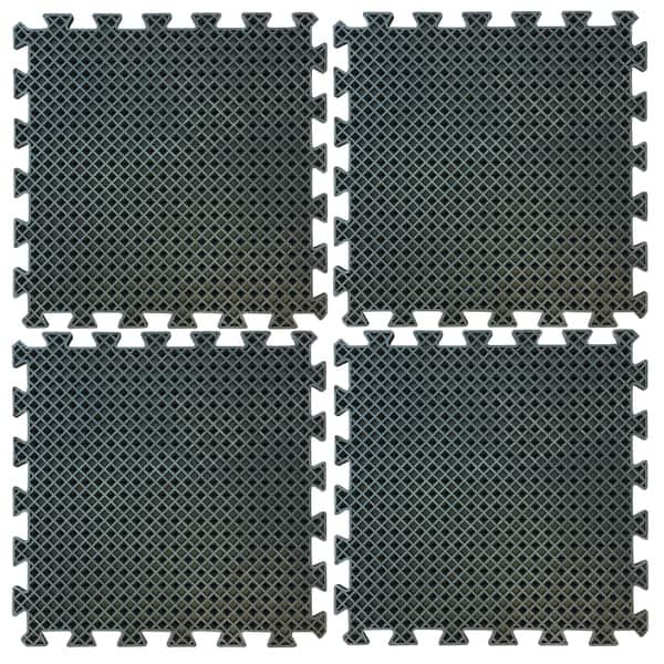 3 Foot x 5 Foot Black Industrial Rubber Floor Mat - Buffalo Tools