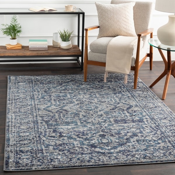 Copper Grove Eemnes Vintage Navy and Grey Area Rug - 5'3" x 7'3"