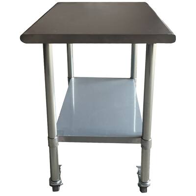 Stainless Steel Work Table with Casters 24 x 72 Inches