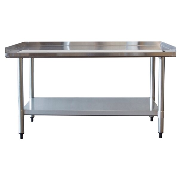Splash Back Under Shelf Commercial 3 Foot Stainless Steel Table
