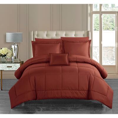 Chic Home Jorin 8 Piece Bed in a Bag Solid Color Comforter Set