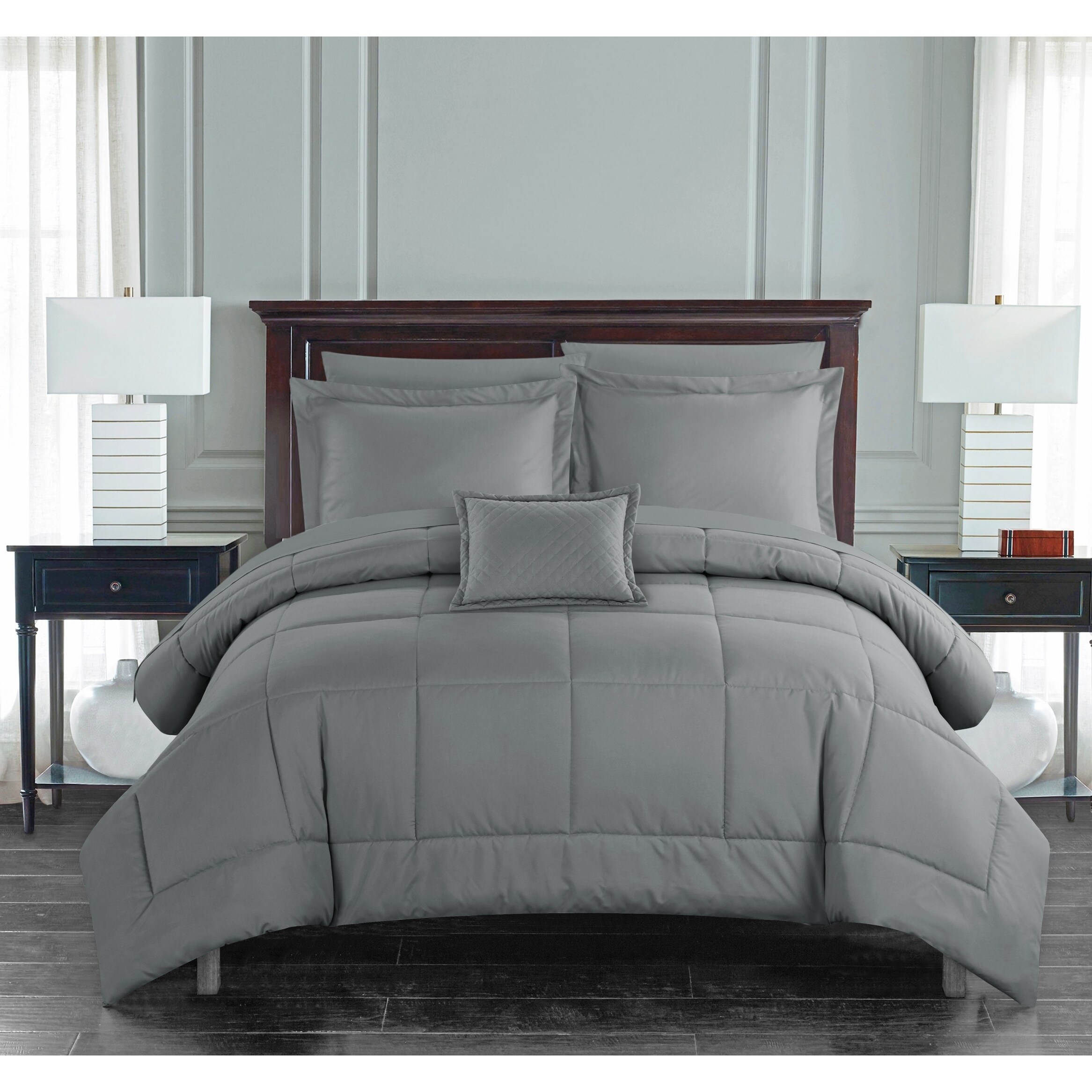 Shop Black Friday Deals On Chic Home Jorin 8 Piece Bed In A Bag Solid Color Comforter Set On Sale Overstock 21723397