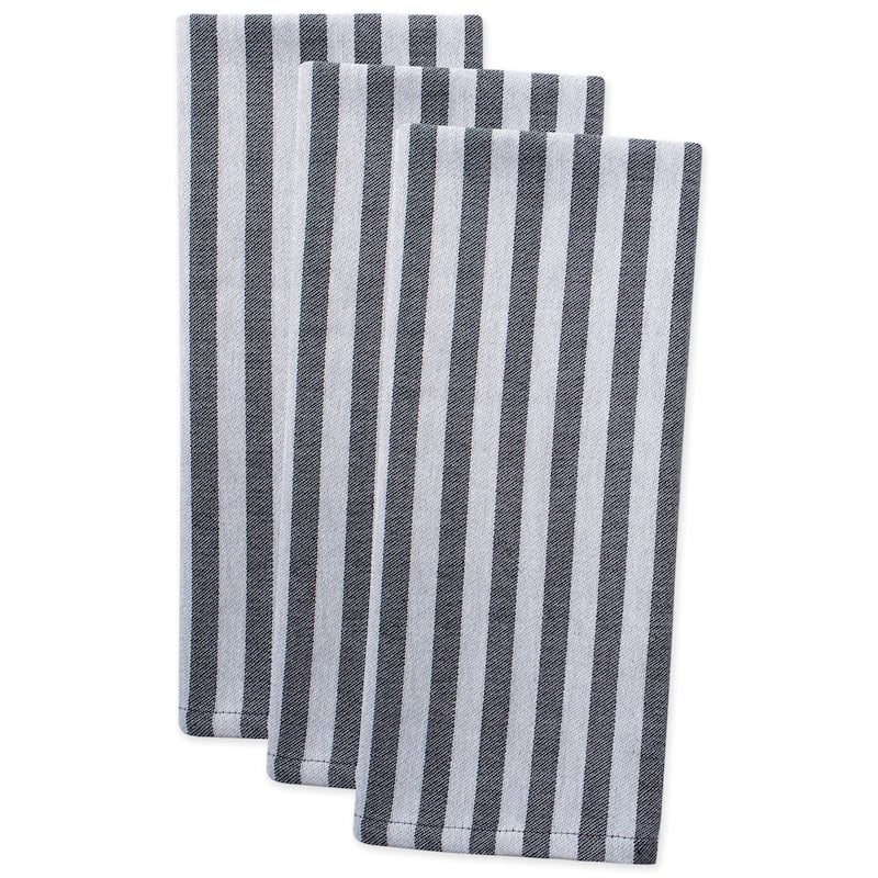 Design Imports Black & White Dishtowel Set of 3 (28 inches long x 18 inches wide)