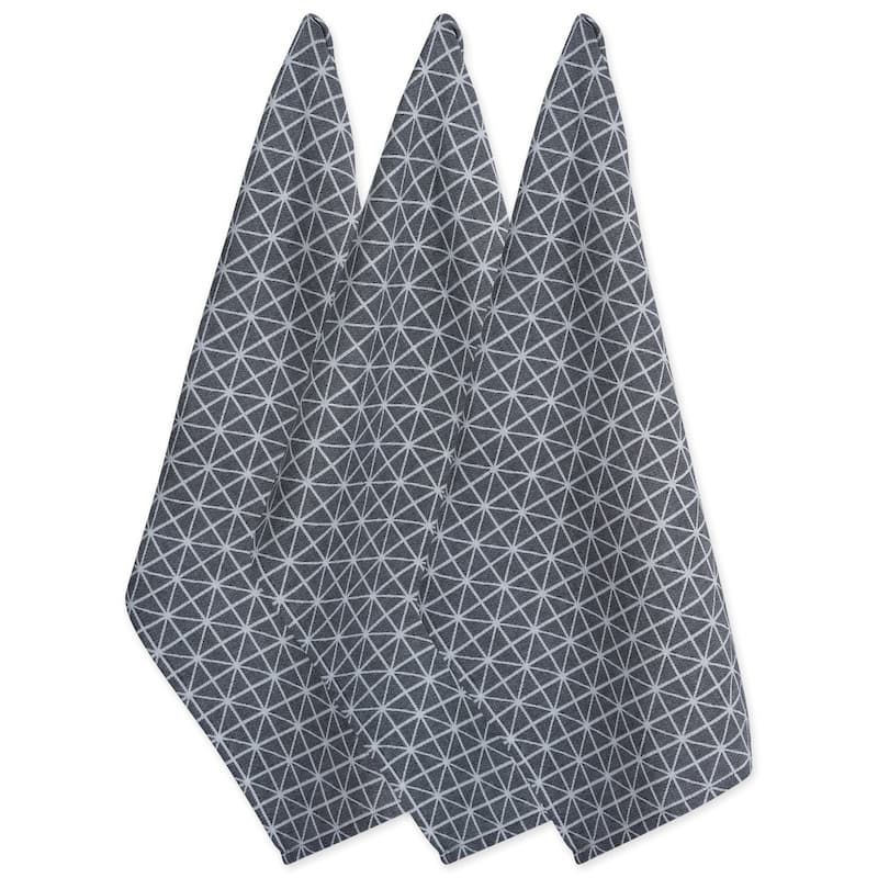 Design Imports Black & White Dishtowel Set of 3 (28 inches long x 18 inches wide)