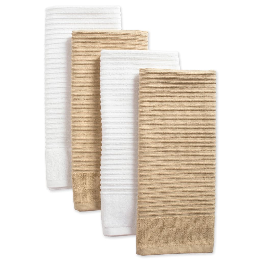 Design Imports Assorted Ribbed Terry Dishtowel Set of 4 (26 inches long x 16 inches wide)