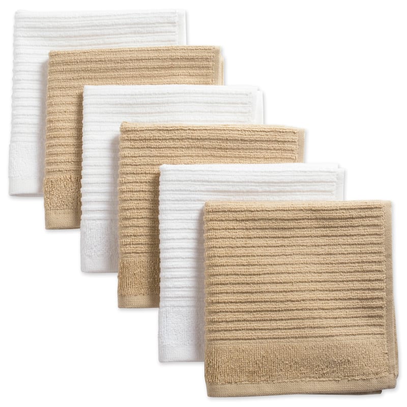 Design Imports Assorted Ribbed Terry Dishcloth Set of 6 (12 inches long x 12 inches wide)
