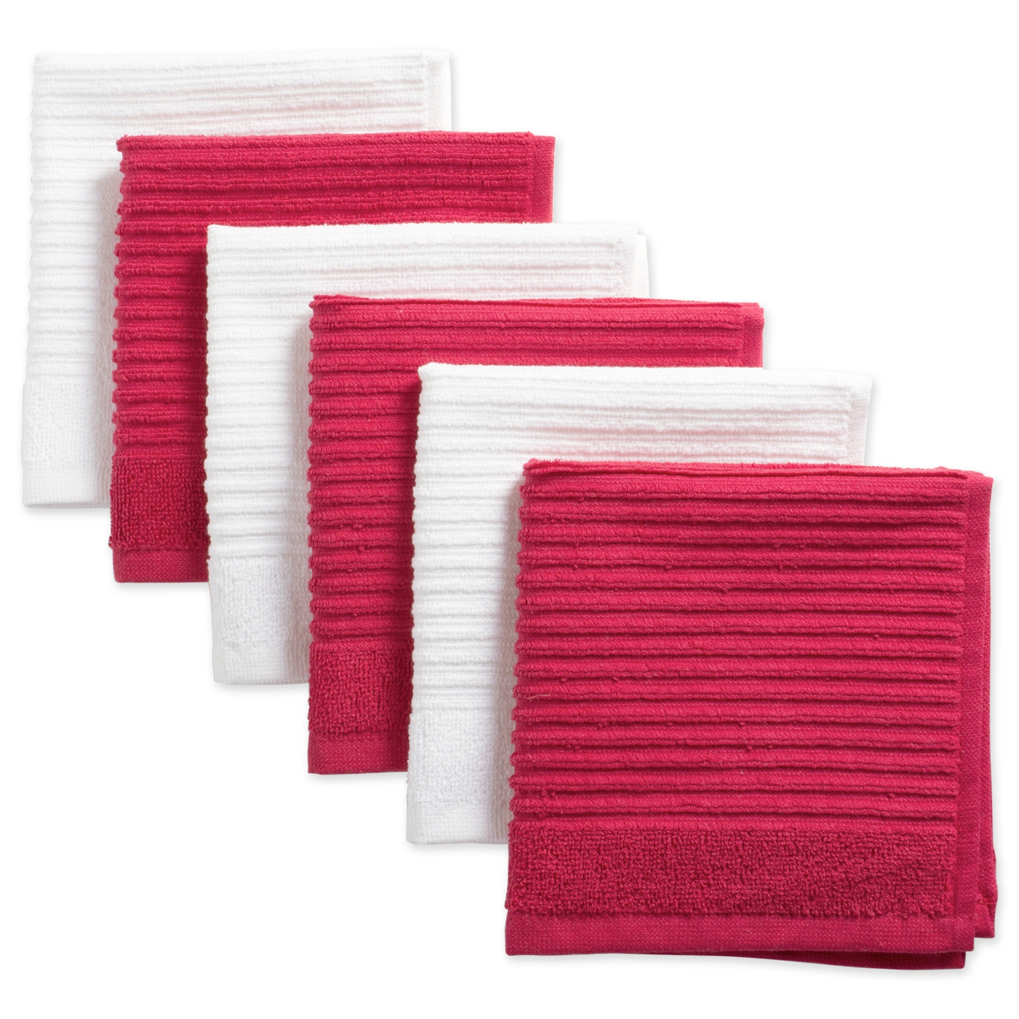 Dish Cloths for Washing Dishes Red and Turquoise Kitchen Cloths Cleaning Cloths 12 in x 12 in - 8 Pack
