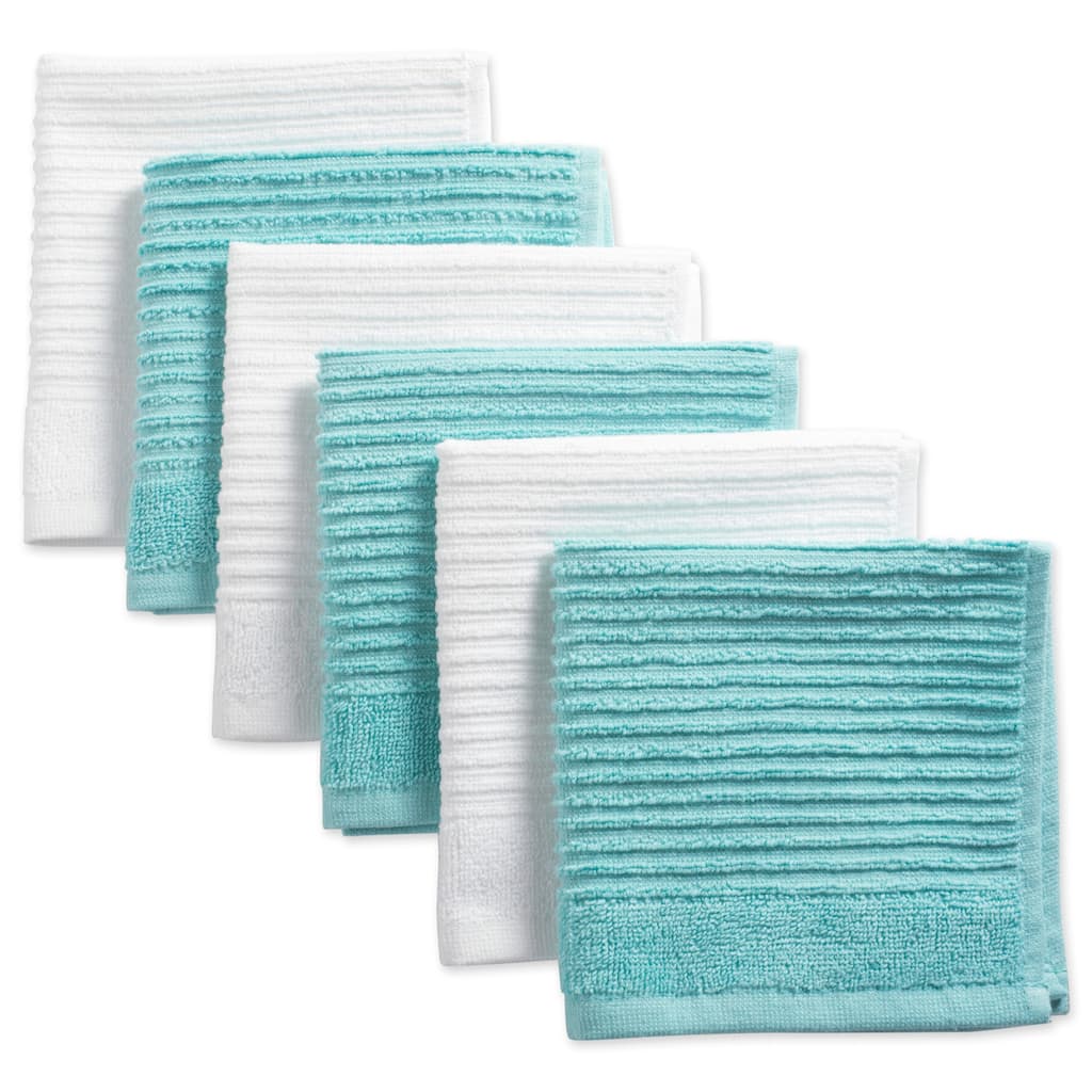 Design Imports Assorted Ribbed Terry Dishcloth Set of 6 (12 inches long x 12 inches wide)