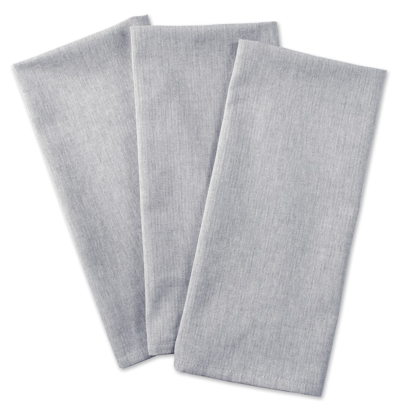 Design Imports Solid Chambray Dishtowel Set of 3 (30 inches long x 20 inches wide)