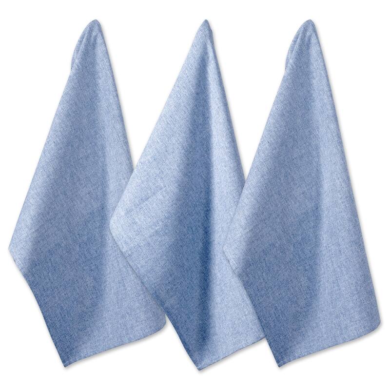 Design Imports Solid Chambray Dishtowel Set of 3 (30 inches long x 20 inches wide)