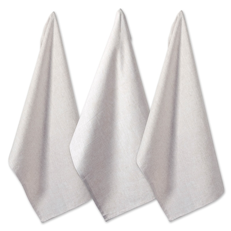 Design Imports Solid Chambray Dishtowel Set of 3 (30 inches long x 20 inches wide) - Natural
