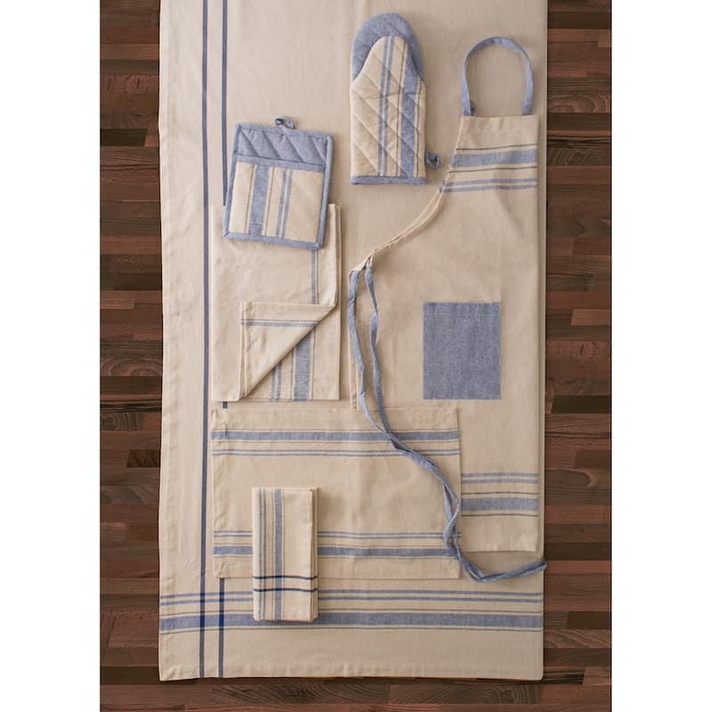 DII French Stripe Woven Dishtowel Set of 3