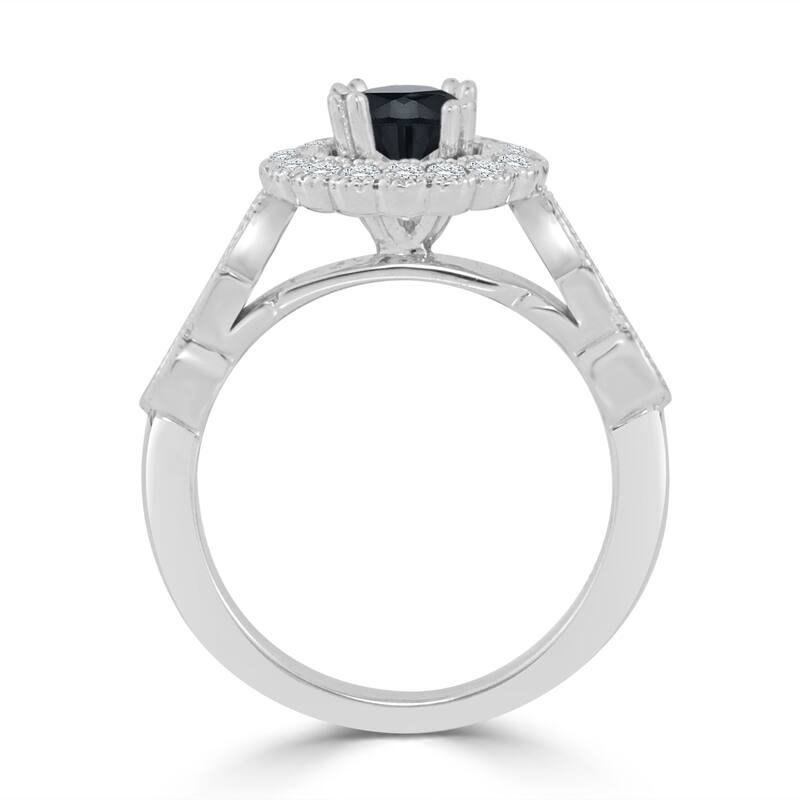 Auriya 14k Gold 1 1/2ctw Vintage Halo Black Diamond Engagement Ring (H-I, I1-I2)