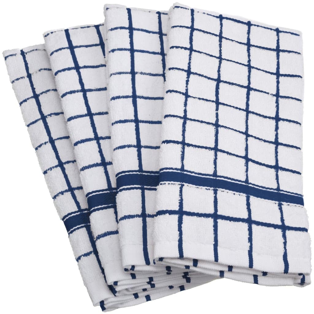 Design Imports Windowpane Terry Dishtowel Set of 4
