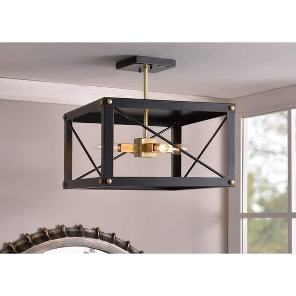 Shop Liam 4 Light Semi Flush Black And Gold Finish On Sale