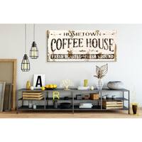Farmhouse Sign Home Town Coffee House in White
